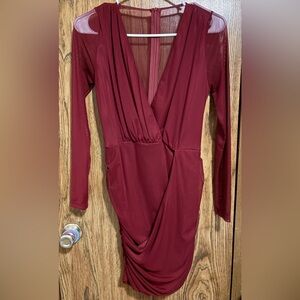 Elegant Burgundy Dress